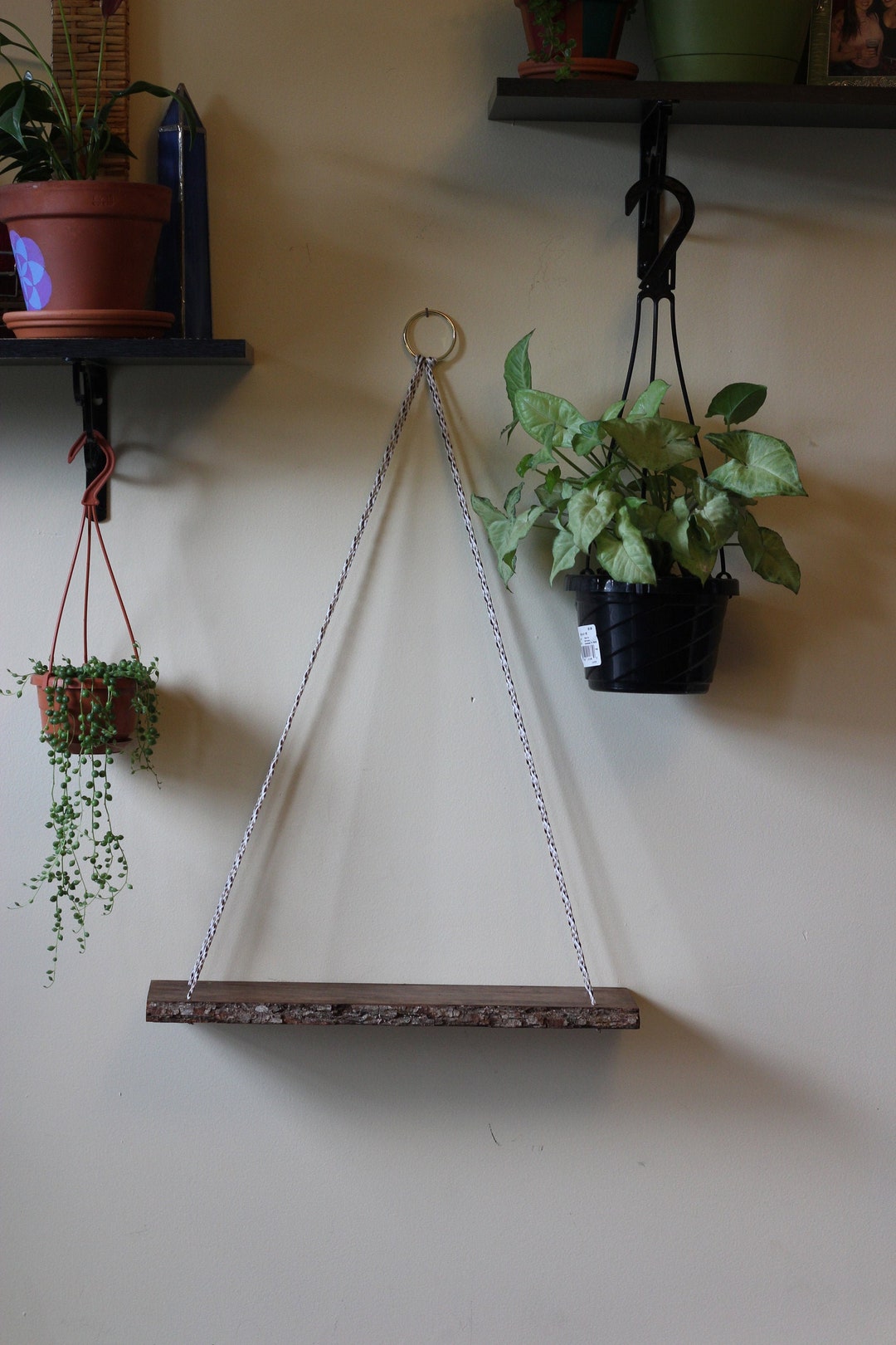 Hanging Wood Shelf Wood Shelf Hanging Shelf Shelf Wood Etsy