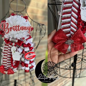 Micro Homecoming Mum, Homecoming Wrist Mum, Micro Garter, Single Mum Flower for Homecoming, Texas Homecoming