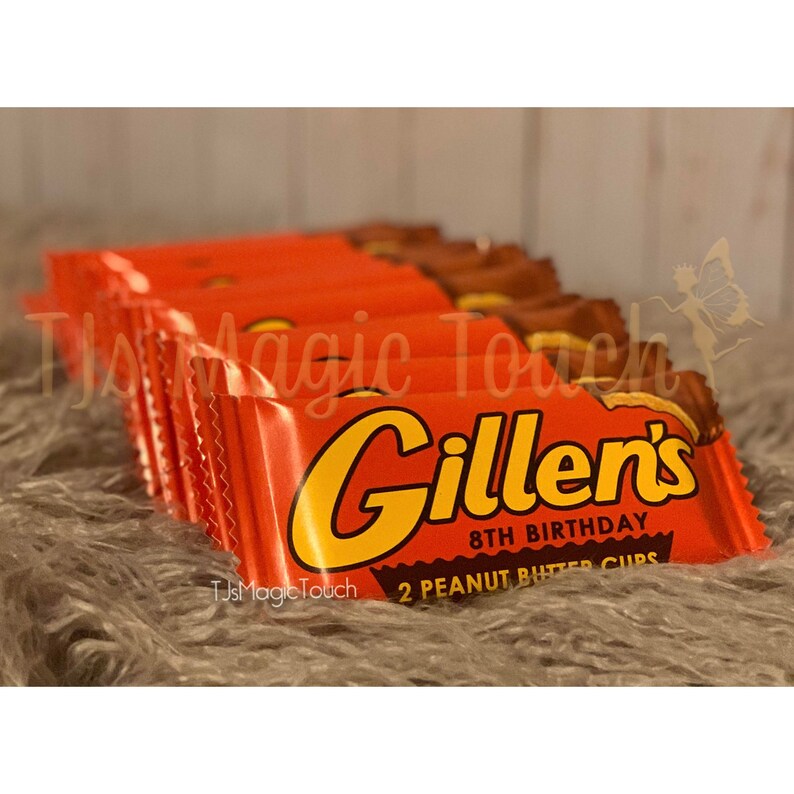 Custom Chocolate Peanut Butter Cup Wrapper Custom Reeses Wrapper Party