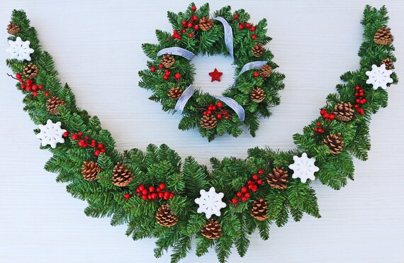 Christmas Garland Fireplace Garland Staircase Garland Etsy