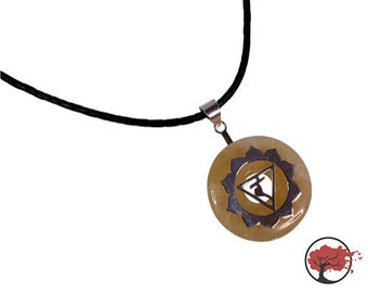 Necklace "Solar Plexus - Chakra" | round or angular doughnut with leather chain