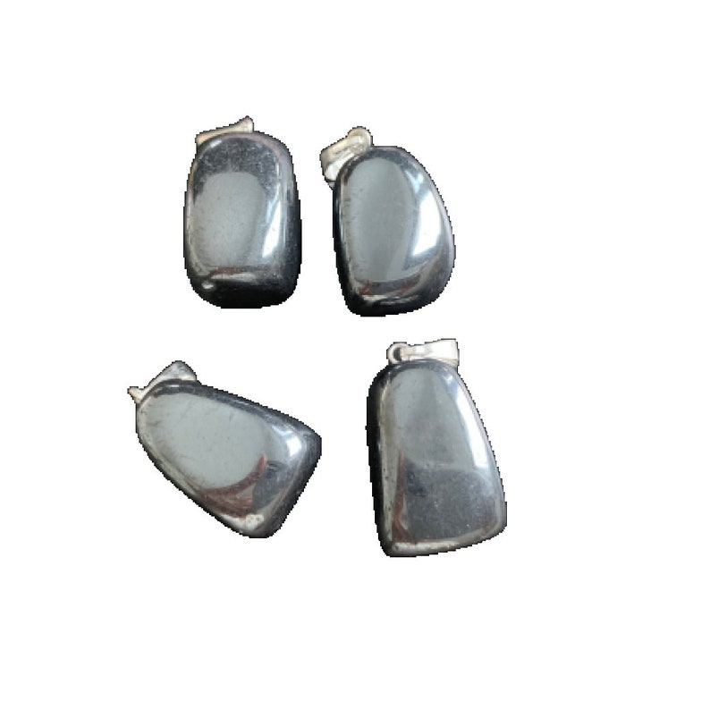 Pen Pendant Drum Stone Gemstone of your choice with silver eyelet Hämatit