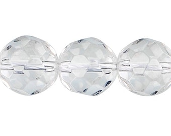 10 x Ball | Rock crystal | faceted | 10 mm