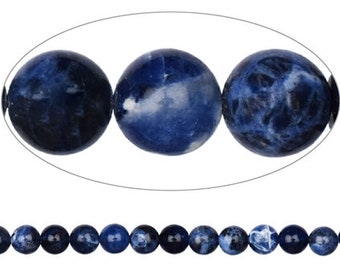 10 x Ball | Sodalite | glossy | 6 mm