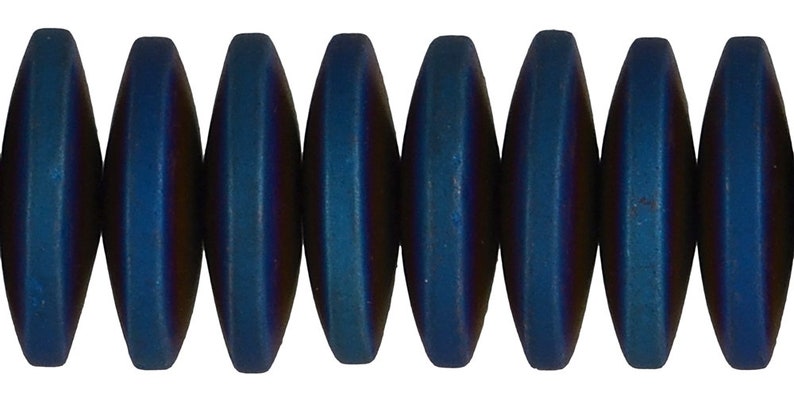 10 x Hämatit Button blau matt 3x12mm Bild 1