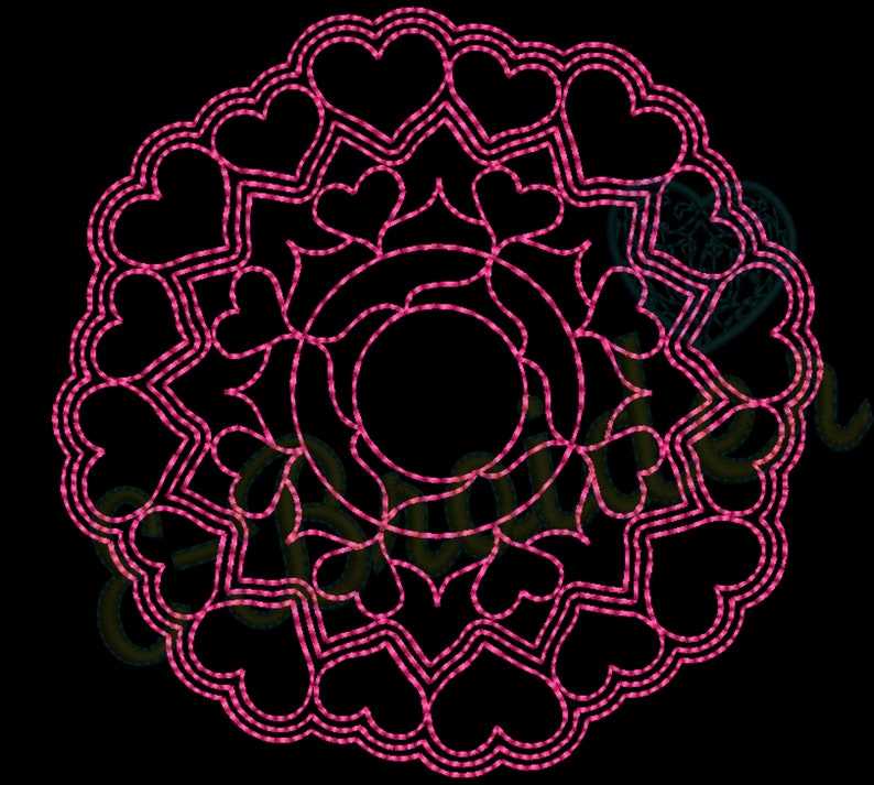 leather /& cork friendly 3 hoop sizes for instant download HAPPY HEARTS mandalawreath 3 variations USA made