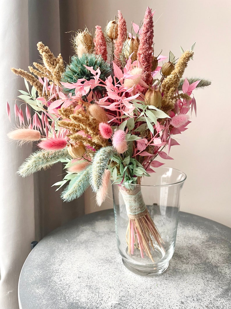 Dried Flowers Bouquet, Party Decor, Preserved Flowers Gift, Office Table Centerpiece image 1