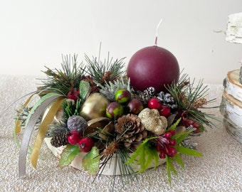 Fall Table Decor, Wooden Christmas Decoration, Cute Candle Wreath Holder