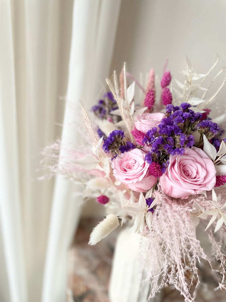 Fall Centerpiece, Fall Table Decor, Eco-friendly Decoration, Preserved Pink Roses image 4