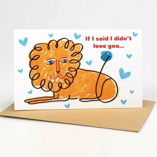 12 Lion Valentine Cards for Kids | Punny Playful Cat Cards | Mini Card 12 Pack | Zoo Animal Valentines | V-Day for School Friends