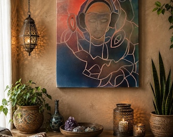 Paisagem Sonora Meditativa - Pintura original em tela