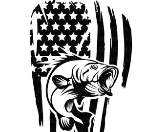 USA Fishing Flag SVG, American Fishing Flag SVG