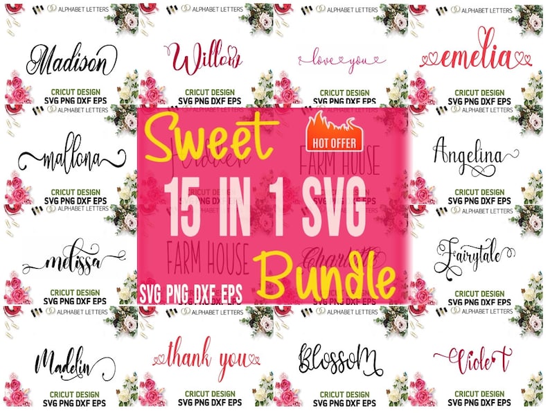 Download Font Bundle Svg Svg fonts For Cricut Cursive font svg | Etsy