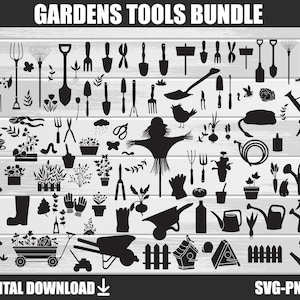 Garden Tools SVG Bundle , Svg Gardening, Gardening SVG , Tools SVG , Gardening Silhouette , Gardening Cut Files , Gardener Svg