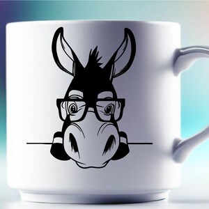 Donkey Svg, Funny Donkey Svg, Donkey Peeking Svg, Farm Animal Peeking