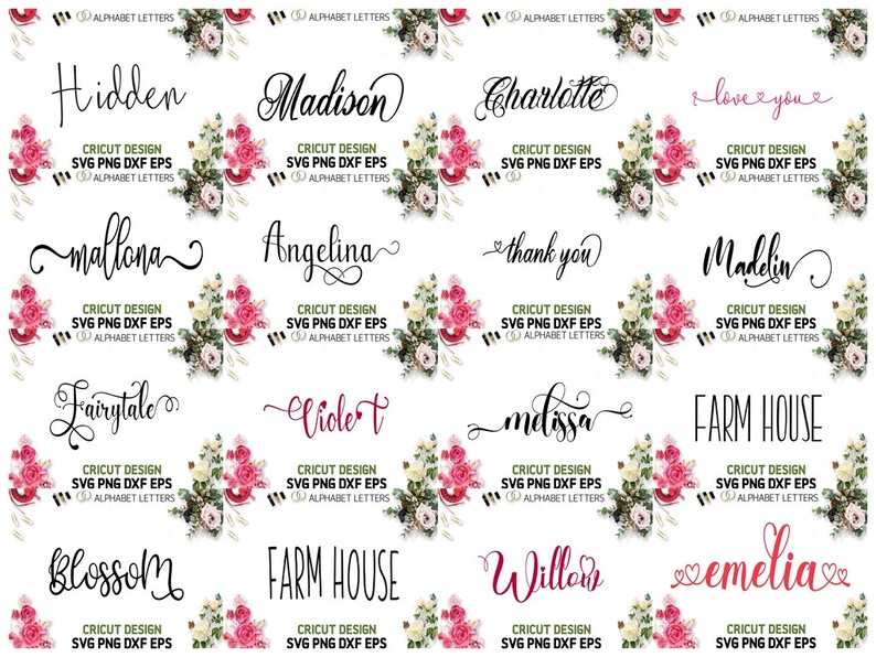 Download Font Bundle Svg Svg fonts For Cricut Cursive font | Etsy