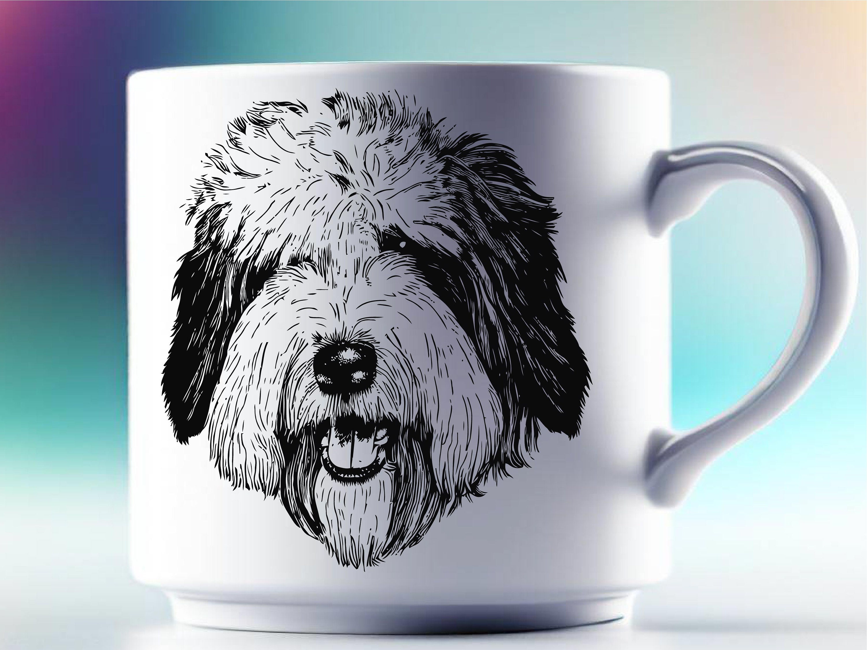 Old English Sheepdog Dog SVG File Cricut Download Dog Face 