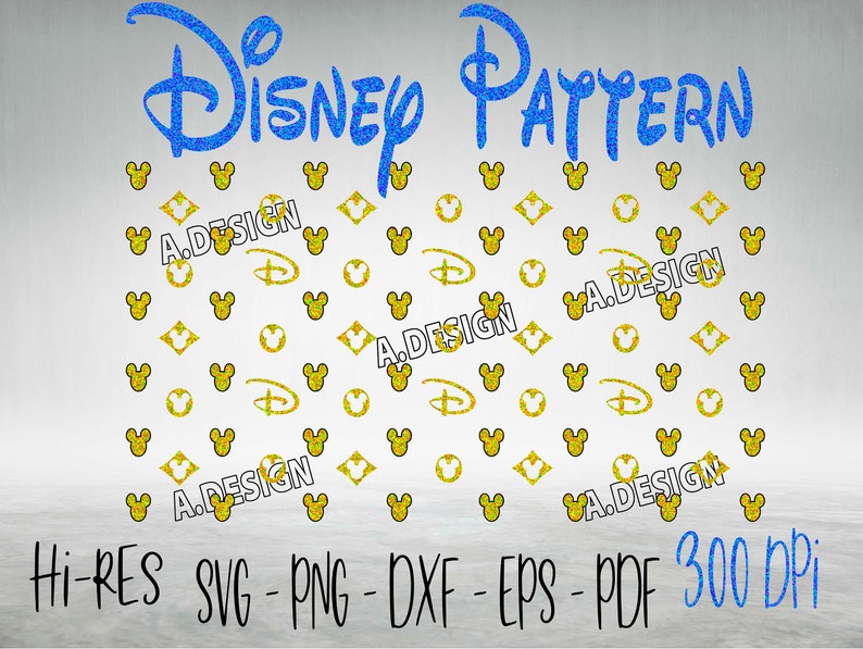 Download Seamless Disney LV inspired Pattern High-res svg png dxf ...