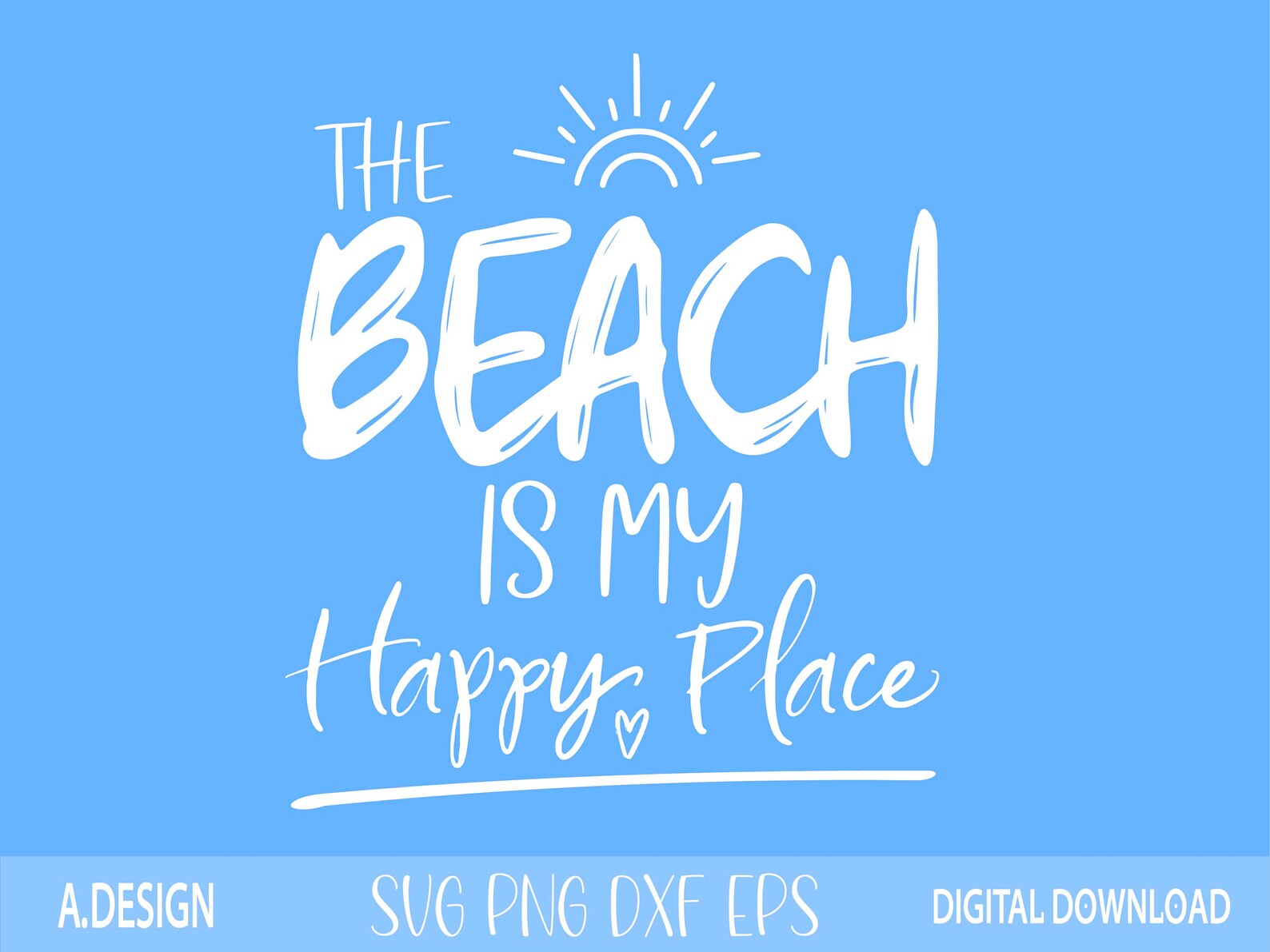 The Beach is My Happy Place Svg Happy Place Svg Beach Svg Etsy