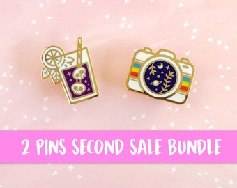 2 hard enamel pins second sale B grade Bundle