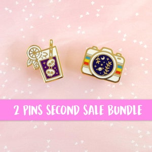 2 hard enamel pins second sale B grade Bundle