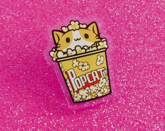 Pop cat - clear acrylic pin
