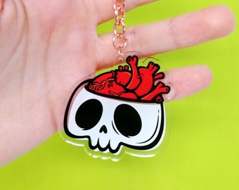 Skull Keychain - Etsy