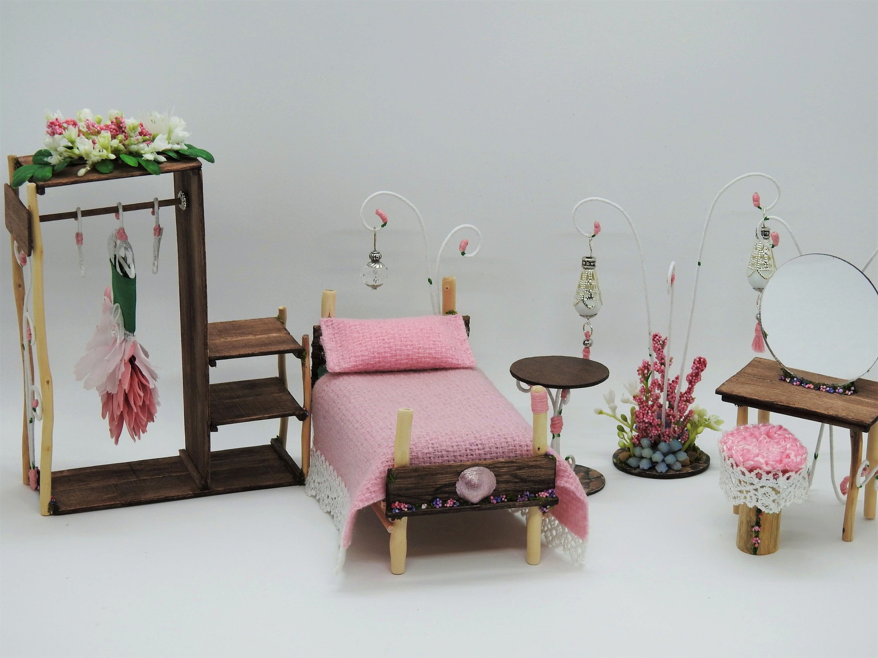 42 pc set OOAK 112 fairy doll house cedar wood furniture Etsy