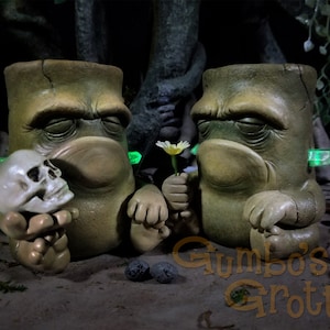 Frankenstein Rock Monster Fantasy Creature Forest Faerie Ooak Fairytale Figurine Magical Creepy Cute Polymer Clay Handmade Sculpture