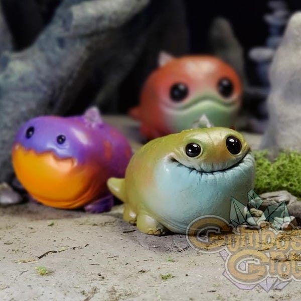 Newton Baby Grotto Newt: Handmade Polymer Clay Fantasy Figurine