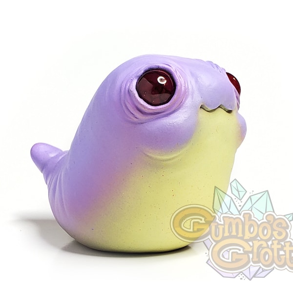 Chonky owo Iris Grotto Worm Polymer Clay Fantasy Creature Magical Rock Monster Handmade Sculpture Ooak Collectible