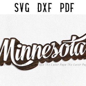 Minnesota Plaque SVG / Laser Cut File / GLOWFORGE / dxf / pdf / png / ai / svg / cnc / Vector Graphic
