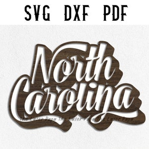 North Carolina Plaque SVG / Laser Cut File / GLOWFORGE / dxf / pdf / png / ai / svg / cnc / Vector Graphic