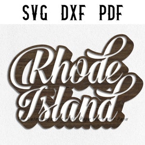 Rhode Island Plaque SVG / Laser Cut File / GLOWFORGE / dxf / pdf / png / ai / svg / cnc / Vector Graphic
