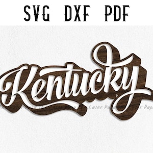 Kentucky Plaque SVG / Laser Cut File / GLOWFORGE / dxf / pdf / png / ai / svg / cnc / Vector Graphic