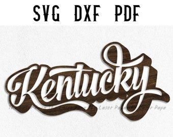 Kentucky Plaque SVG / Laser Cut File / GLOWFORGE / dxf / pdf / png / ai / svg / cnc / Vector Graphic