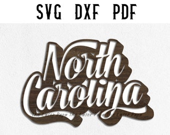 North Carolina Plaque SVG / Laser Cut File / GLOWFORGE / dxf / pdf / png / ai / svg / cnc / Vector Graphic