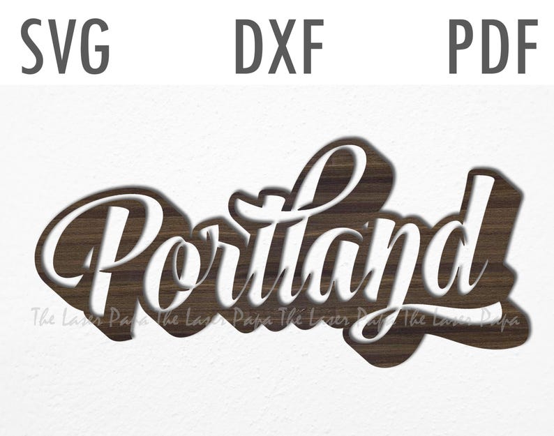 Portland Plaque Laser Cut File: Multilayered Home Decor (digital ...