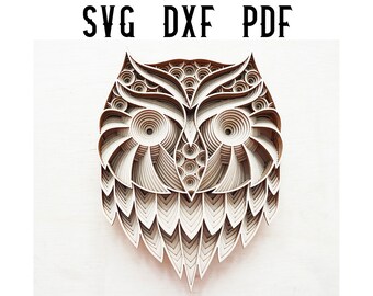 Layered Owl Mandala Laser Cut File: Two-Faced Design (Digital Download)
