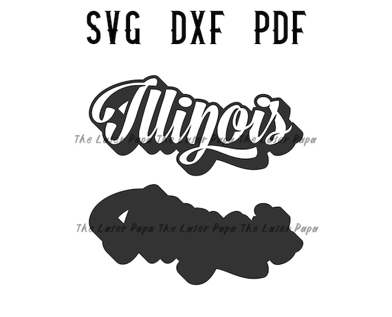 イリノイ州銘板 SVG / レーザーカット ファイル / GLOWFORGE / dxf