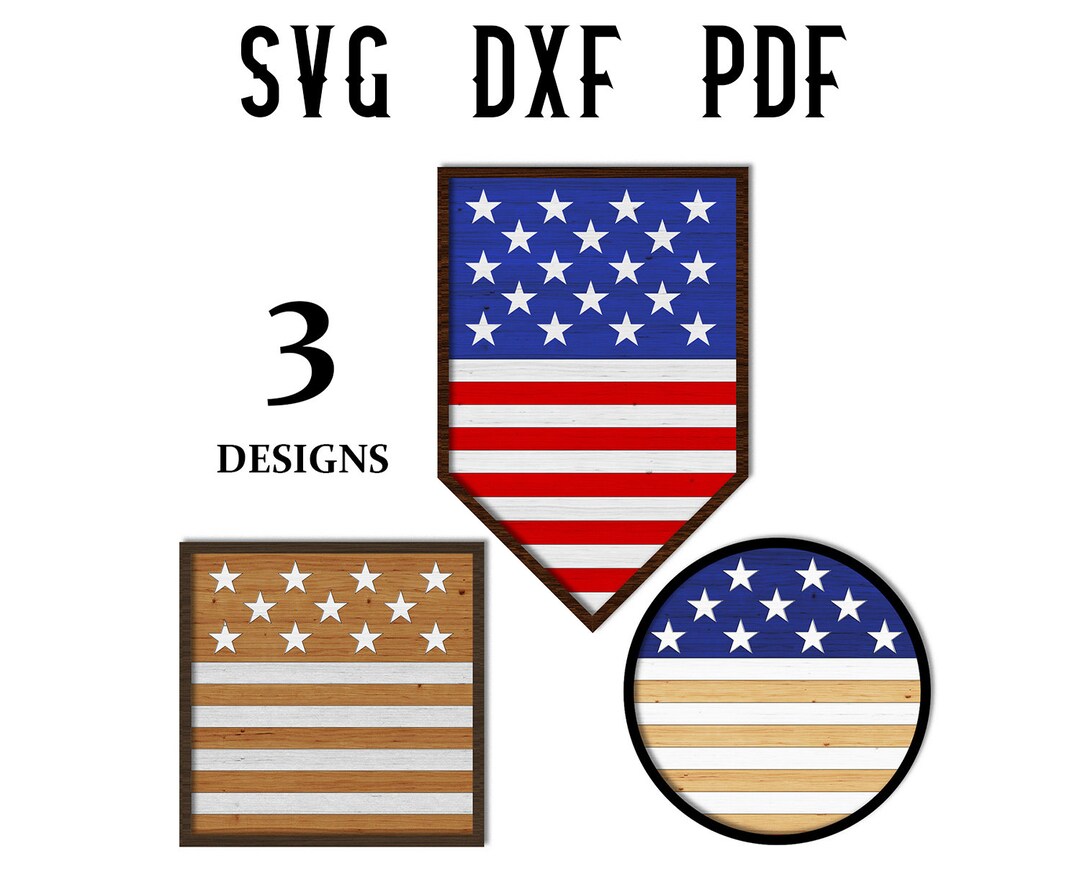 American Flag Wall Decor 3 Designs Laser Cut File SVG - Etsy