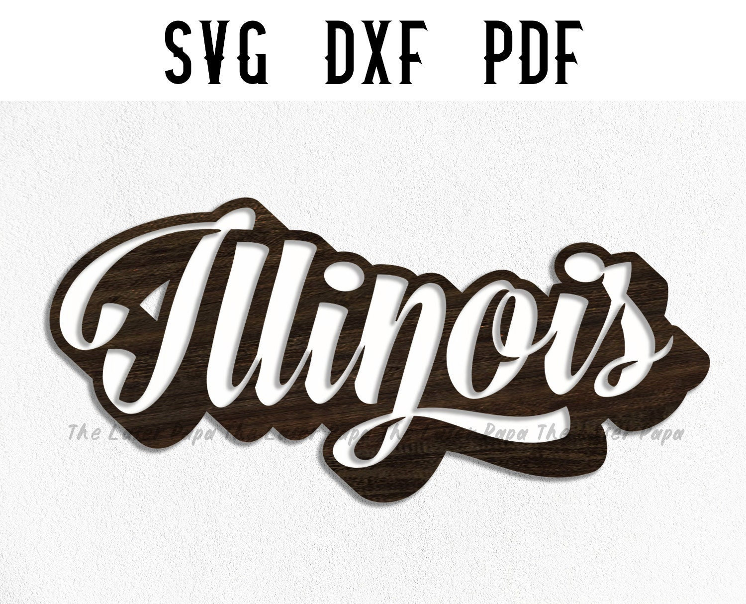 イリノイ州銘板 SVG / レーザーカット ファイル / GLOWFORGE / dxf