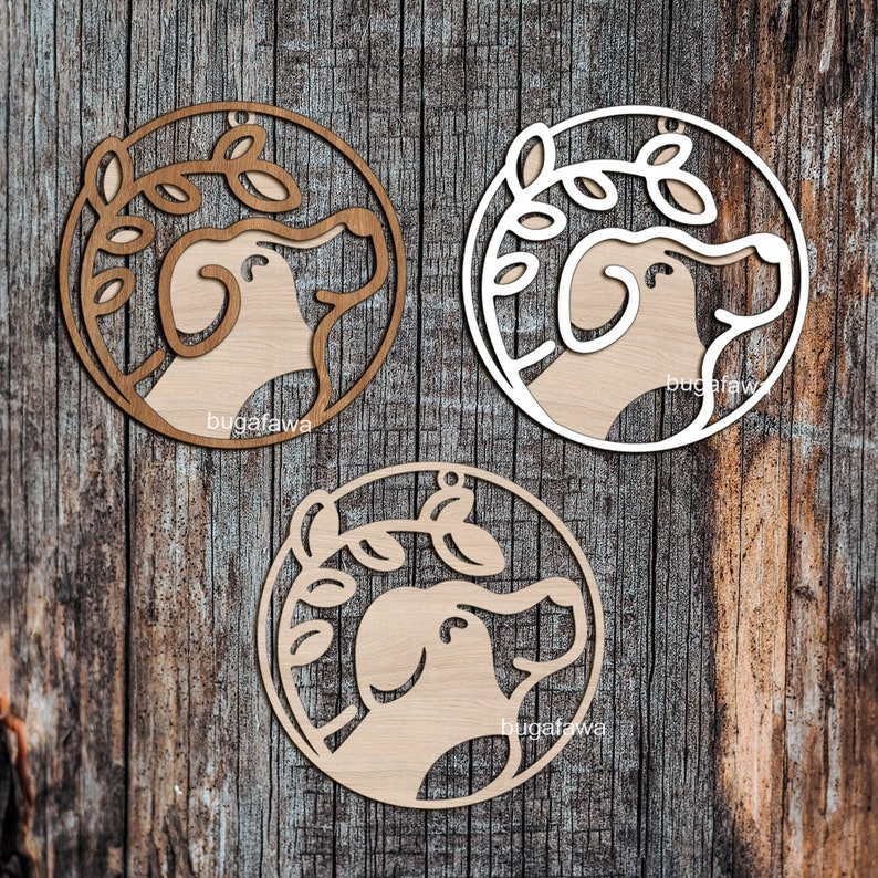 Download 4 Dog Christmas Ornament SVG Laser Cut Design Digital ...
