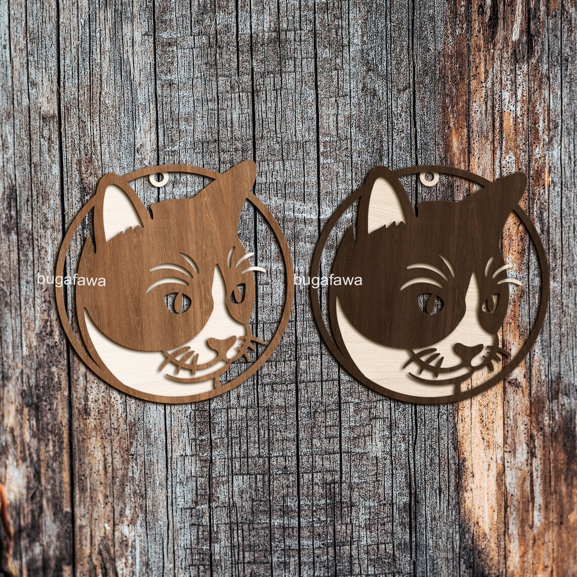 Cat Christmas Ornament SVG Laser Cut Design Digital Files  Etsy