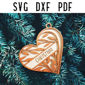 Floral Heart Ornament SVG Laser Cut Design Digital Files - SVG / Dxf / Dwg / Ai / eps / png / Laser Cutting / Glowforge