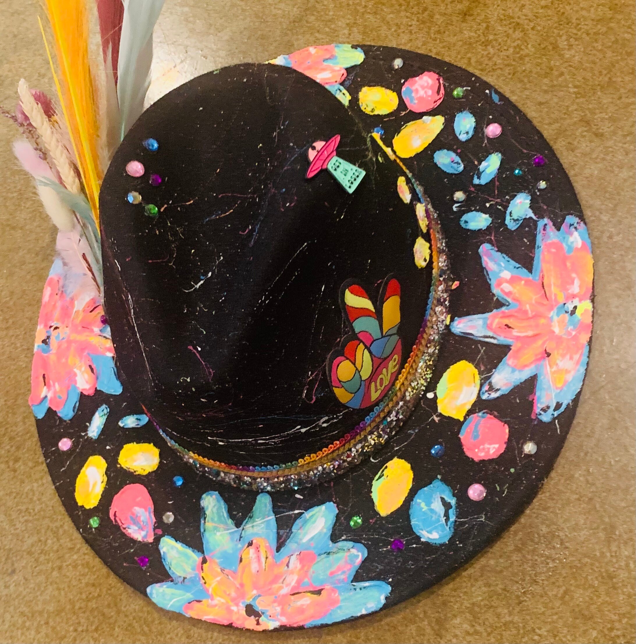 Handmade Rainbow Pride Manatee Fedora Sun Hat Amazon.com: Boland 44634 Rainbow Straw Hat Pride, Progress  main image 4