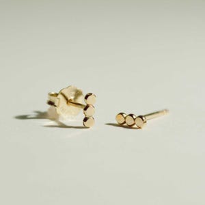 Tiny Bar Gold Filled Earrings, Stud Earrings, Minimalist Earrings, Everyday Earrings, Dainty Gold Earrings, (Dots Studs)