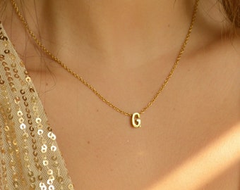 Initial Letter Necklace, Gold Initial Necklace, Personalized Necklace, Monogram Necklace