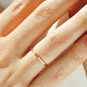 Thin Band Ring, 14k Gold Filled Hammered Ring, Simple Ring Band, Stacking Ring, Dainty Ring