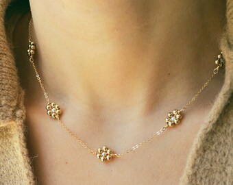 Collana con perline nere e oro in titanio placcato oro 18 carati, madreperla, perline di pietra nera naturale, gioielli da donna - Italia